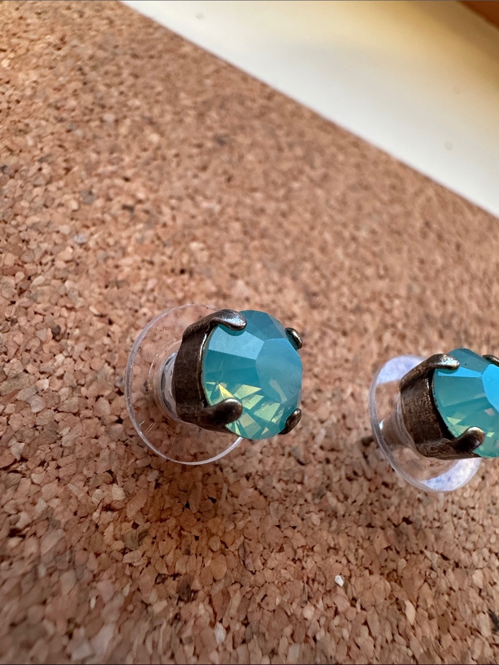 Atlantis Berlin Pacific Opal Swarovski Crystal Ear posts earrings - Picture 9 of 10